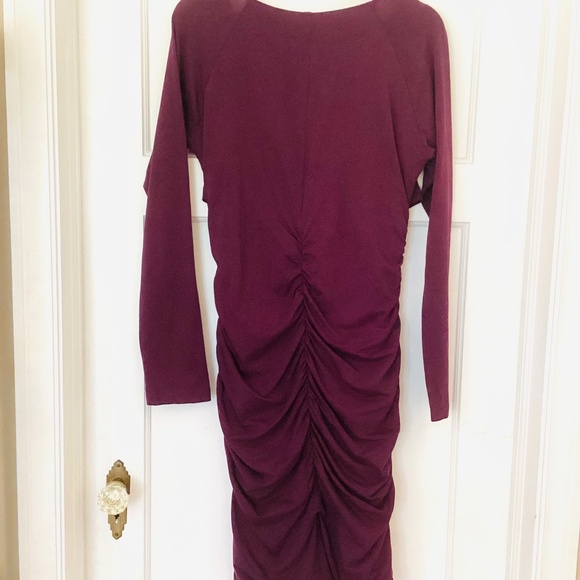 Sundance Eternal Compliments Ruched Plum Purple lined dress S flattering bodycon - Picture 9 of 11
